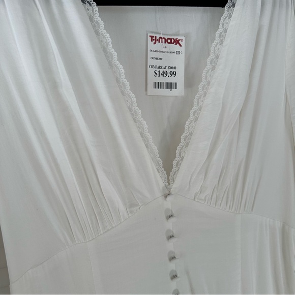 Reformation Lilla Midi Cream Long Sleeve Dress - Picture 5 of 5